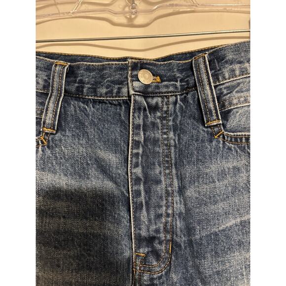 Madewell Denim Mini Skirt 30 Jean Blue Faded Distressed Aline Boho - Picture 6 of 8